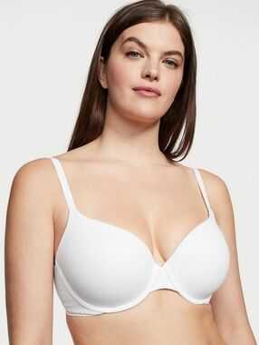 Victoria's Secret The T-shirt Lightly Lined Demi Bra - Micro Ribbed White